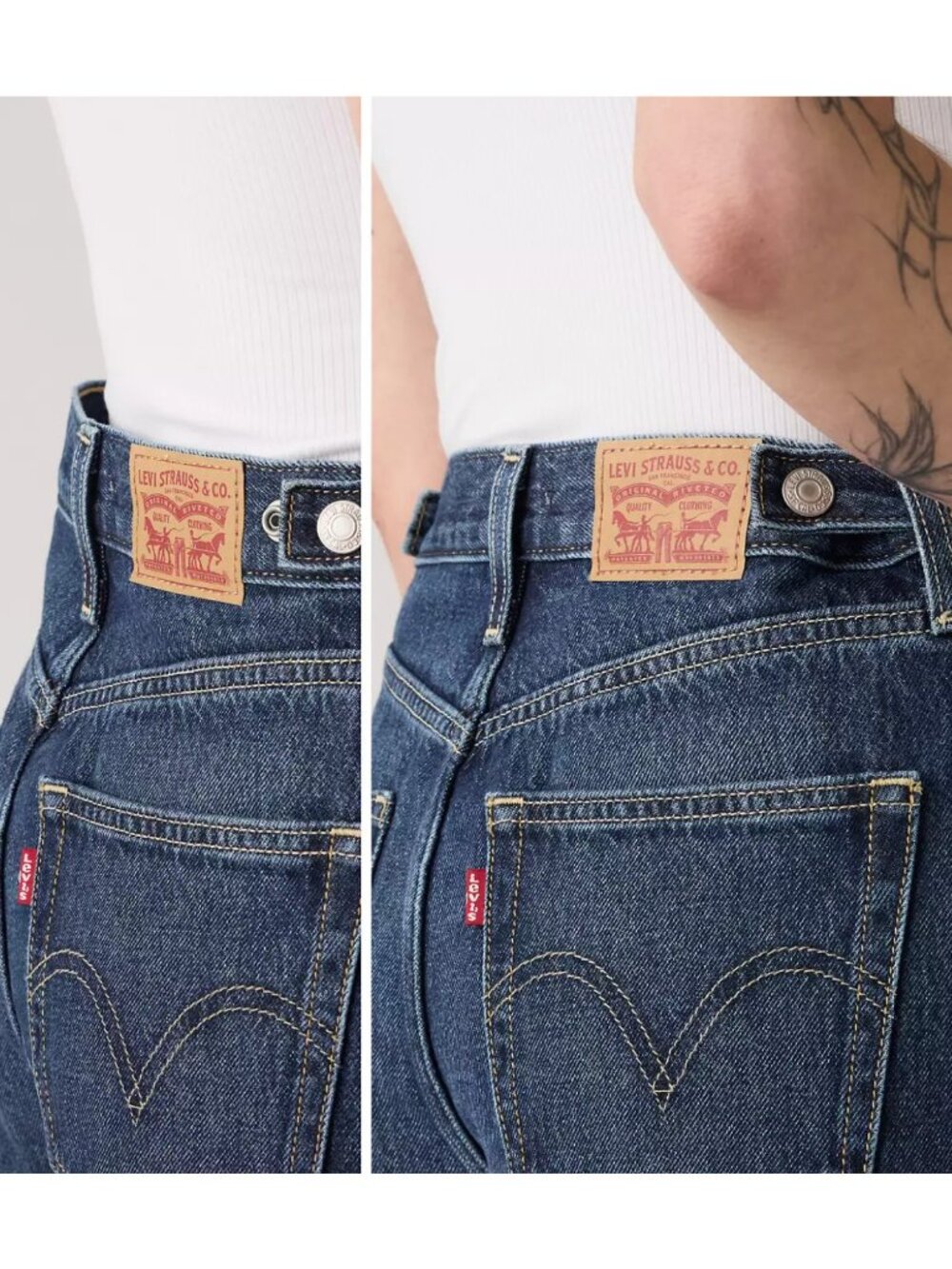New Levi's Women's 31x33 Cinch Barrel Jeans New Shades - Dark Wash 003V50001 - Picture 3 of 5